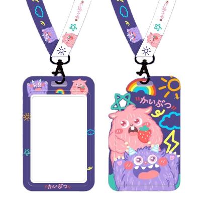 China Fashion Work ID Meal Card Badge Holder Cute CIO Polyester Lanyard Student Campus Badge Holder Girl Bus ID CARD HOLDER for sale