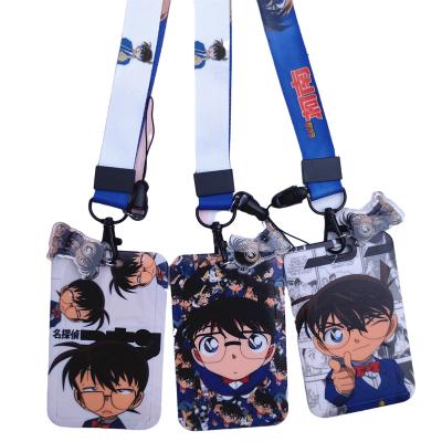 China Detachable Car Small Ribbon Buckle Anime Conan Japanese Detective Bundle Cards Mobile Phone Lanyard Fashion Long Hanging Lanyard Suit for sale