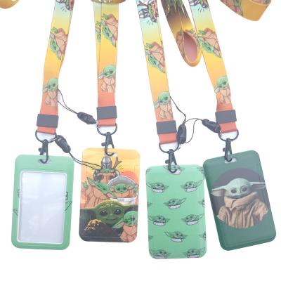 China Fashion Yoda Personality Card Holder Mobile Phone Key Certificate Lanyard ID Card Badge Holder Polyester Detachable Lanyard for sale