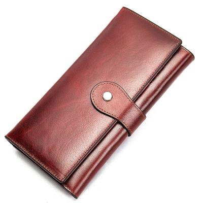 China Red RFID 2021 Long Purse Wallet Credit Card Holder Cash Holder Women Wallets Leather Wallets for sale