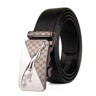 China Fashion men's dress casual genuine leather belt with classic jeans buckle leather men's gold original luxury cowhide leather belt for sale