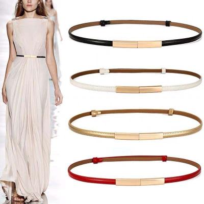 China Fashion Amazon Hot Sale Women Skinny Belt For Dresses Retro Stretch Ladies Waist Belt for sale