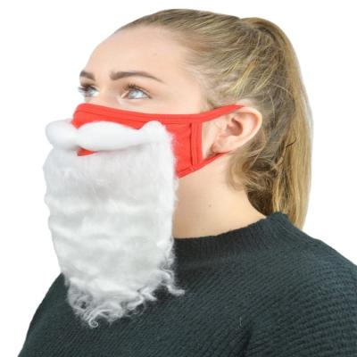 China 2022 New Product Funny Santa Claus Beard Flannel Dress Up White Christmas Cotton Face Dustproof Veil for sale