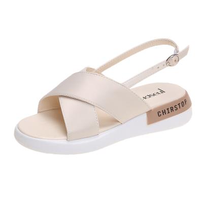 China 2021 Fashion Trend Hot Sale Woman Sandal Shoes Female Designer Sandal Slides Comfortable Mid Heel Sandals for sale