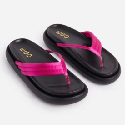 China 2021 Fashion Trend Large Size EVA Slippers Woman Outdoor Red Green Black Ladies Flat Beach Thong Sandal for sale