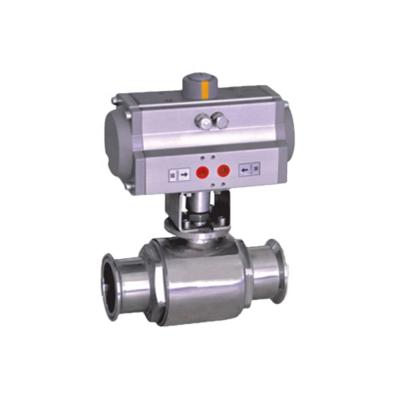 China Food Grade General Pneumatic Air Actuated Automated Sanitary Ball Valve For Drinks Milk Beer for sale