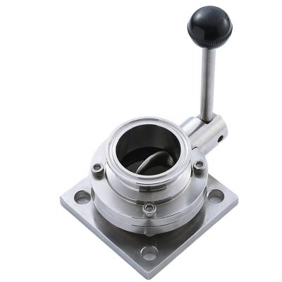 China Sanitary General 304 316L Stainless Steel Tri Flange Ferrule Butterfly Valve With Pad for sale