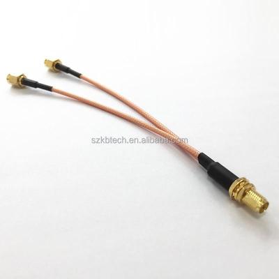 China Data Transmission SMA Female Nut To 2x SMA Male Plug RF Pigtail RG316 Cable for sale