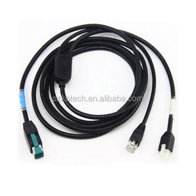 China 12V Telecom Powered USB To RJ45 10P10C And Molex 4.2P Cable For POS System for sale