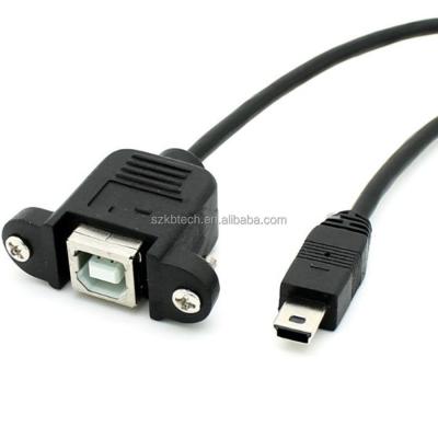 China Data Transmission Mini USB Male To USB 2.0 B Plug Female Printer Panel Mount Cable for sale