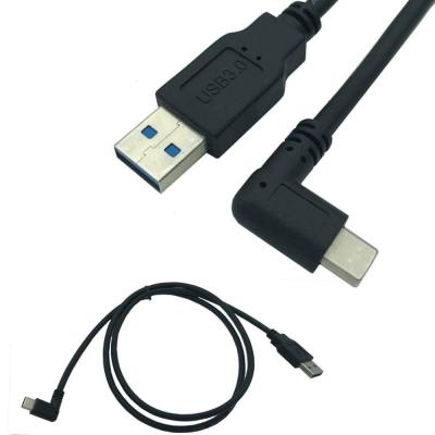 China Data Transmission Super Fast Charging Data Transfer 90 Degree USB3.0 A Male To Right Angle Type C USB 3.1 Cable for sale