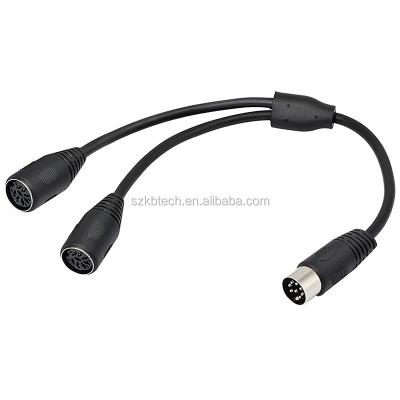 China Speaker Din 8 Pin Male To Female Speaker Audio System Y Splitter Cable for sale