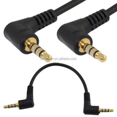 China Microphone 3.5mm TRRS 4 Pole 90 Degree Male To Angled 4 Pole Male Audio Adapter Short Cable for sale