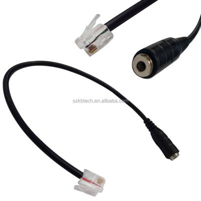 China Data Tansmission 3.5mm Jack to 4P4C RJ9 Telephone Headset Cable for Cisco Desktop Adapter for sale