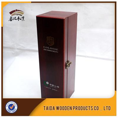 China Handmade Wooden Simple Wine Liquor Bottle Storage Packaging Gift Box for sale