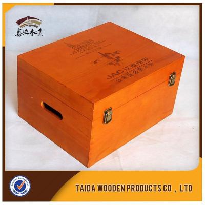 China China Big Unfinished Empty Wooden 3 Bottle Wine Box Wholesale for sale