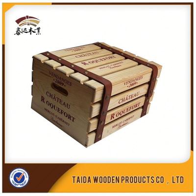 China China Wood Open Antique European Style 6 Bottle Wine Box for sale