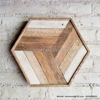 China Chinese Wood Wall Art DIY Chevron Decor Art on Reclaimed Wood for sale