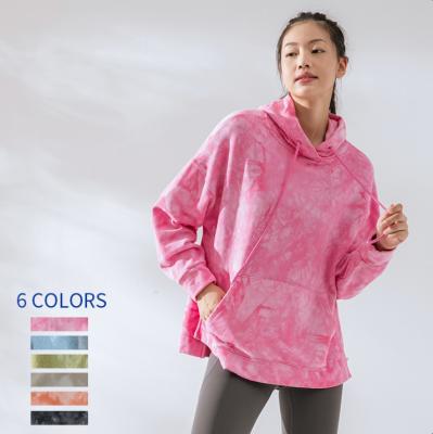 China Antibacterial Fitness And Fashion Hoodies Custom Design New Style Women Pullover Gym Hoodie Link Dye for sale