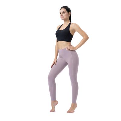 China High Waisted Antibacterial Yoga Pants With Pockets For Women Tummy Control Workout Running Gaiters for sale