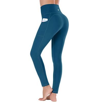 China Antibacterial Women's High Waist Yoga Pants With Pockets, Running Tummy Control Workout 4 Way Stretch Yoga Gaiters for sale