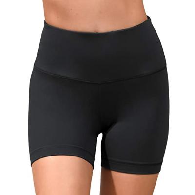 China Antibacterial High Waist Power Flex Yoga Shorts Tummy Control Biker Shorts For Women Soft Cycling Shorts for sale