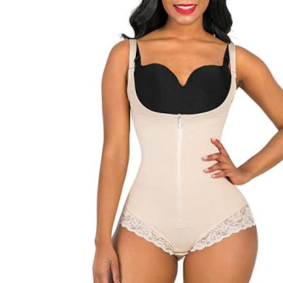 China Breathable Shapewear For Women Tummy Control Fajas Colombianas Body Shaper Zipper Open Bust Jumpsuit for sale