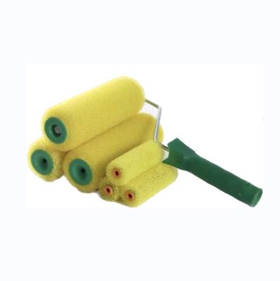 China Chemical Fiber Foam Paint Roller Brush Set with Green Plastic Handle DIY Grade 2024 for sale