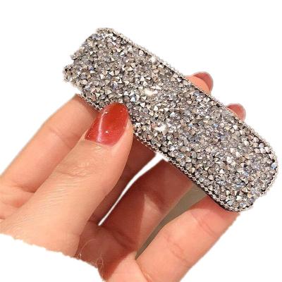 China Popular Rhinestone Hairpin Clips For Women Ladies Shiny Crystal Snap Clips Hairpins for sale