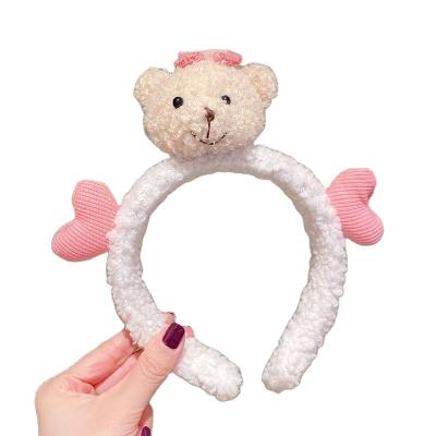 China Girls Soft Headbands Coral Fleece Bow Animal Ears Headwear Soft Warm Hair Bands Turban Hair Accessories for sale