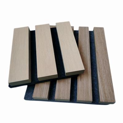 China Modern Decorative PET Wood Slat Polyester Studio Acoustic Panel for Wall and Ceiling for sale