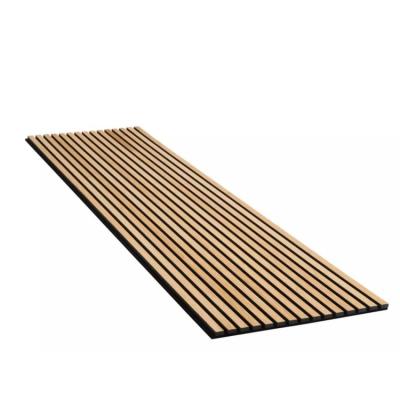 China Modern Soundproof Polyester Pet Acoustic Composite Slatted Wood Wall Panel for sale