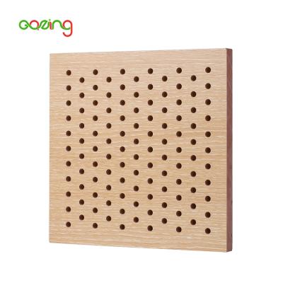 China Modern Classroom Office Fire Resistant Sound Proof MDF Perforated Acoustic Timber Wall Panels for sale