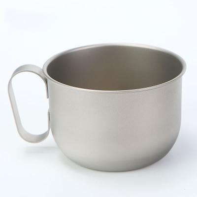 China Lightweight Custom Outdoor 500ml Camping Coffee Mug Portable Folded Handle Titanium Mug for sale