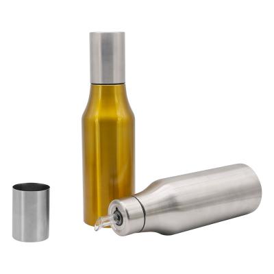 China Stocked Stainless Steel Kitchen Sauce Cooking Oiler Can Oil Dispenser Bottle for sale