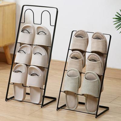 China New-Fashion Easy Assembly Multi-Layer Metal Shoe Rack Type Home Space-Saving Slipper Display Rack Floor Stand for sale