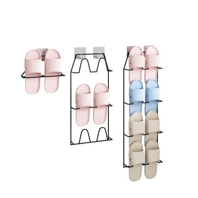 China New-fashion folding slipper rack home slipper storage rack metal floor type shoes rack for sale