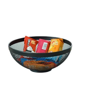 China Wholesale Cheap Stocked Price Metal Iron Mesh Wire Kitchen Storage Fruit Basket for sale