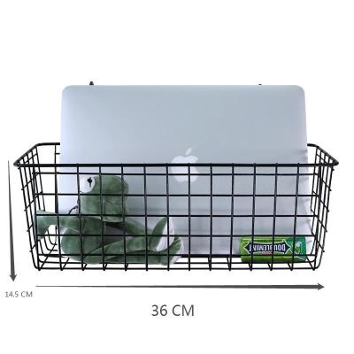 China Wholesale Dormitory Style Dormitory Grid Basket Metal Bedside Storage Hanging Basket for sale