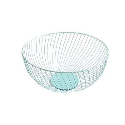 China Sustainable New Arrival Latest Design Nordic Style Round Metal Fruit Storage Basket for sale