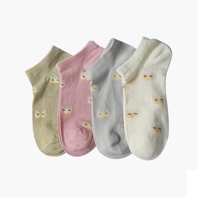 China Breathable eazmol thumps Lady Lovely Shallow Mouth thumbles Lady Thin Breathable Odor-Proof cotton cartoon silk plain socks for sale