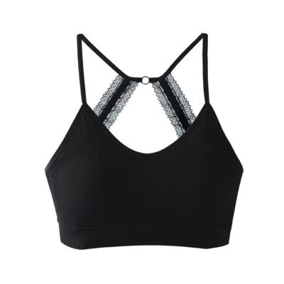 China Eazmol Antibacterial Lift Up Women's Sports Bra Racerback Crop Tank Backless Backless Sports Bra Cross Back for sale