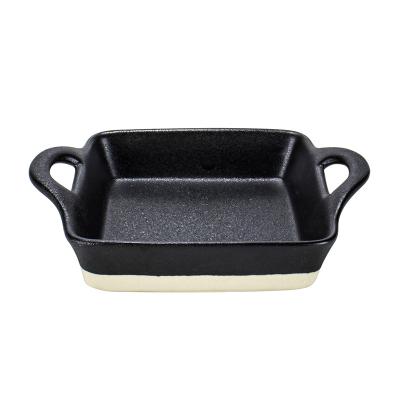 China Home Viable Direct Nonstick Kitchen Tray Mold Factory Ceramic Square Baking Tray For Sale for sale