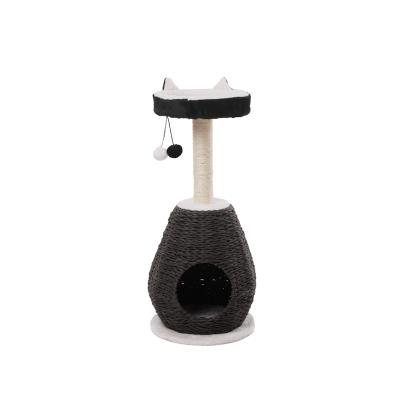 China Gray Elegant Plush Small Cat's Latest Viable Cat Condo Cat House Tree for Kitten for sale