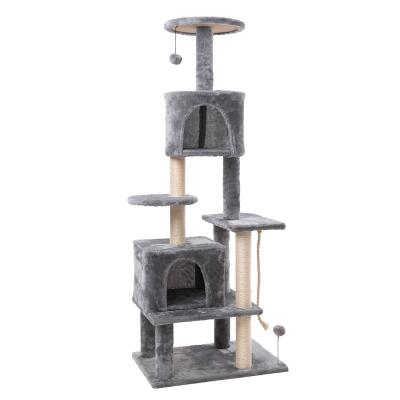 China Sustainable Multi-Level Cat Condo with Line Posts and Large Perch for sale