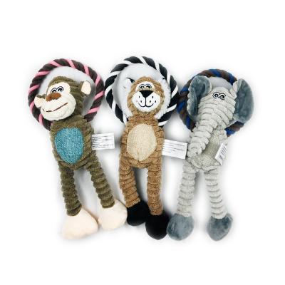 China Sustainable Dog Stuffed Pet Toys Animals Toys With Cotton Material And Ply Paper for sale