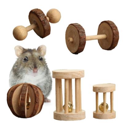 China Small Animal Toys Factory Direct Sale Wooden Nature Sustainable Hamster Chew Toys for sale