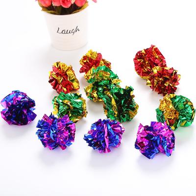 China Manufacturer Assorted Color Sparkle Cat Toys Viable Balls for sale