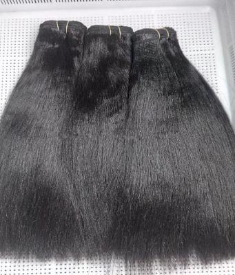 China Yaki Light Raw Yaki Relaxed Straight Hair Bunldes Cuticle Aligned Raw Chinese Hair Steamed Treated Weft Extension for sale