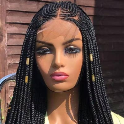 China Braided hot sale! new look pre braided full lace synthetic braided wig for sale